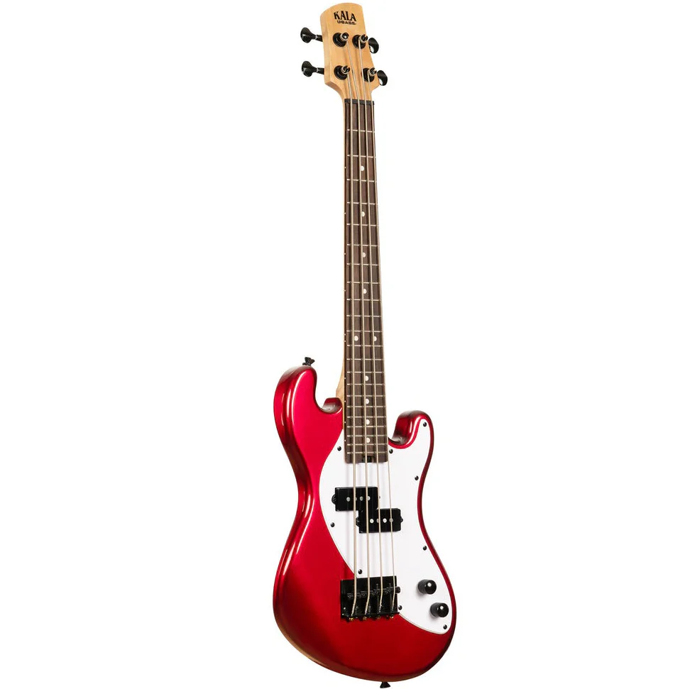 Kala UBASS-SB-RD-FS Solid Body UBASS, 4-String, Fretted, Red - Image 3