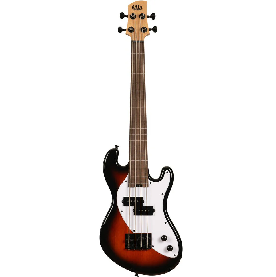 Kala UBASS-SB-TB-FL Solid Body UBASS, 4-String, Fretless, Tobacco Burst