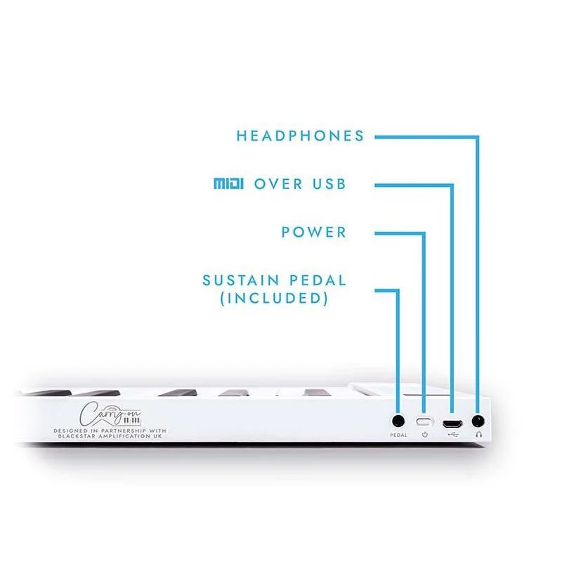 Carry-on FOLDPIANO49 49-Key Collapsible Folding Piano Keyboard, White - Image 3