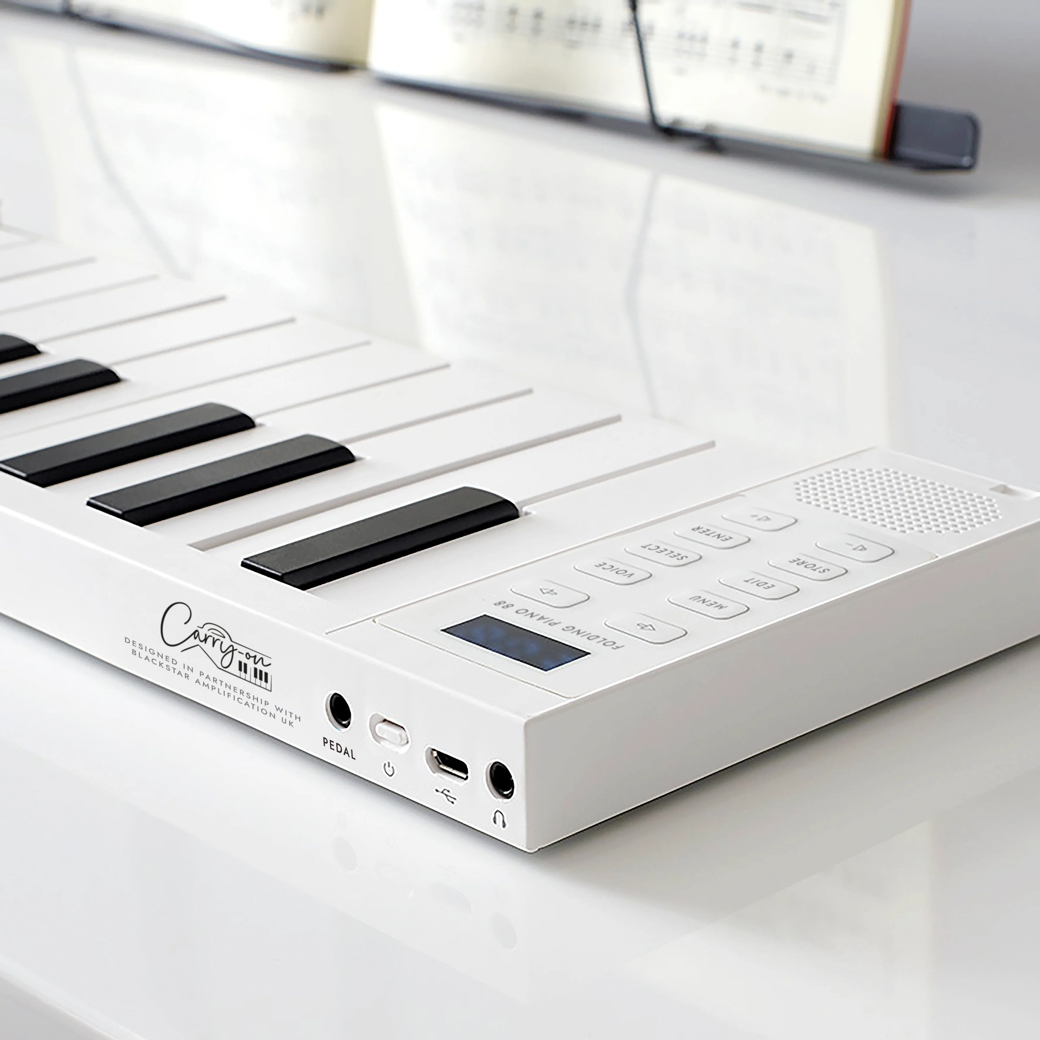 Carry-on FOLDPIANO88 88-Key Collapsible Folding Piano Keyboard, White - Image 6