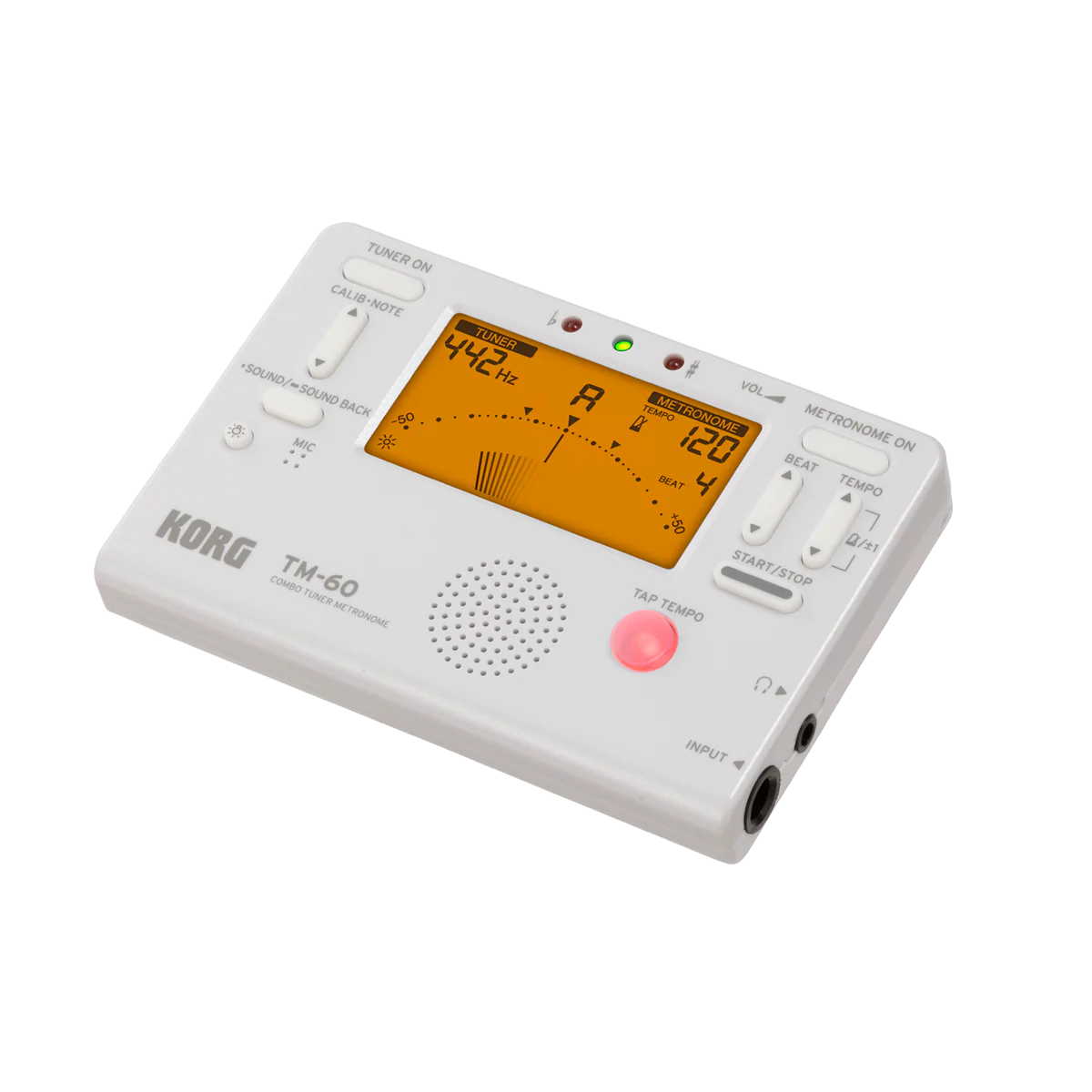 Korg TM60WH Combo Tuner Metronome, White - Image 2