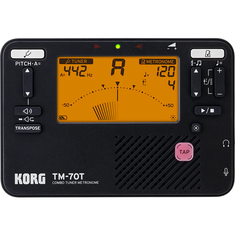 Korg TM70TBK Combined Tuner Metronome, Compact, Black