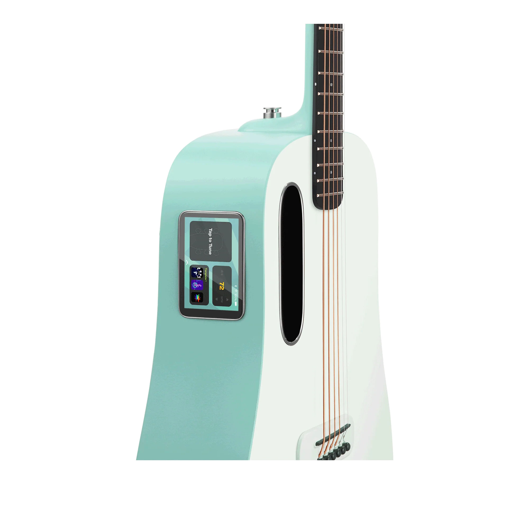Lava Music BLUE-LAVA-GREEN Blue Lava Touch 36" HPL Acoustic-Electric Smart Guitar w/ AirFlow Bag, Aqua/Mint Green - Image 3