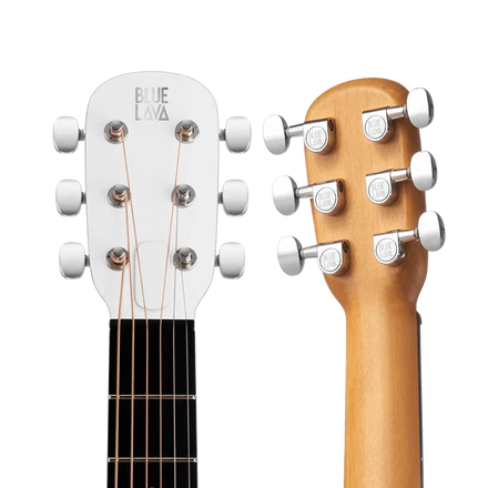 Lava Music BLUE-LAVA-ORIG Blue Lava Original 36" HPL Acoustic Guitar w/ Lite Bag, Frost White/Walnut - Image 5