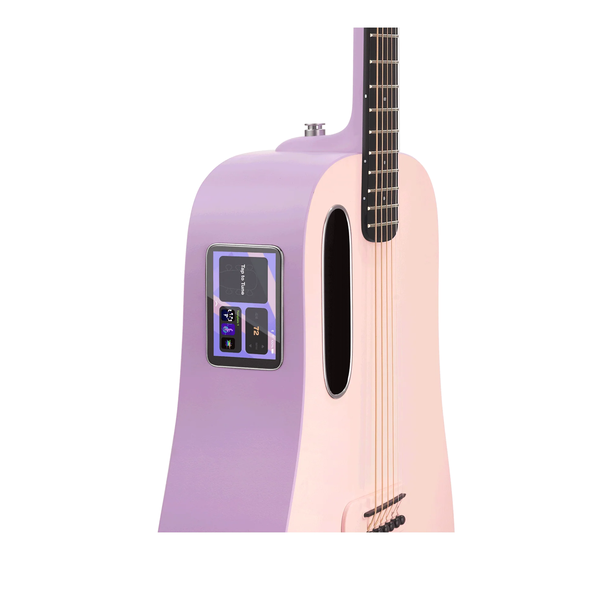 Lava Music BLUE-LAVA-PINK Blue Lava Touch 36" HPL Acoustic-Electric Smart Guitar w/ Lite Bag, Coral/Lavender - Image 3