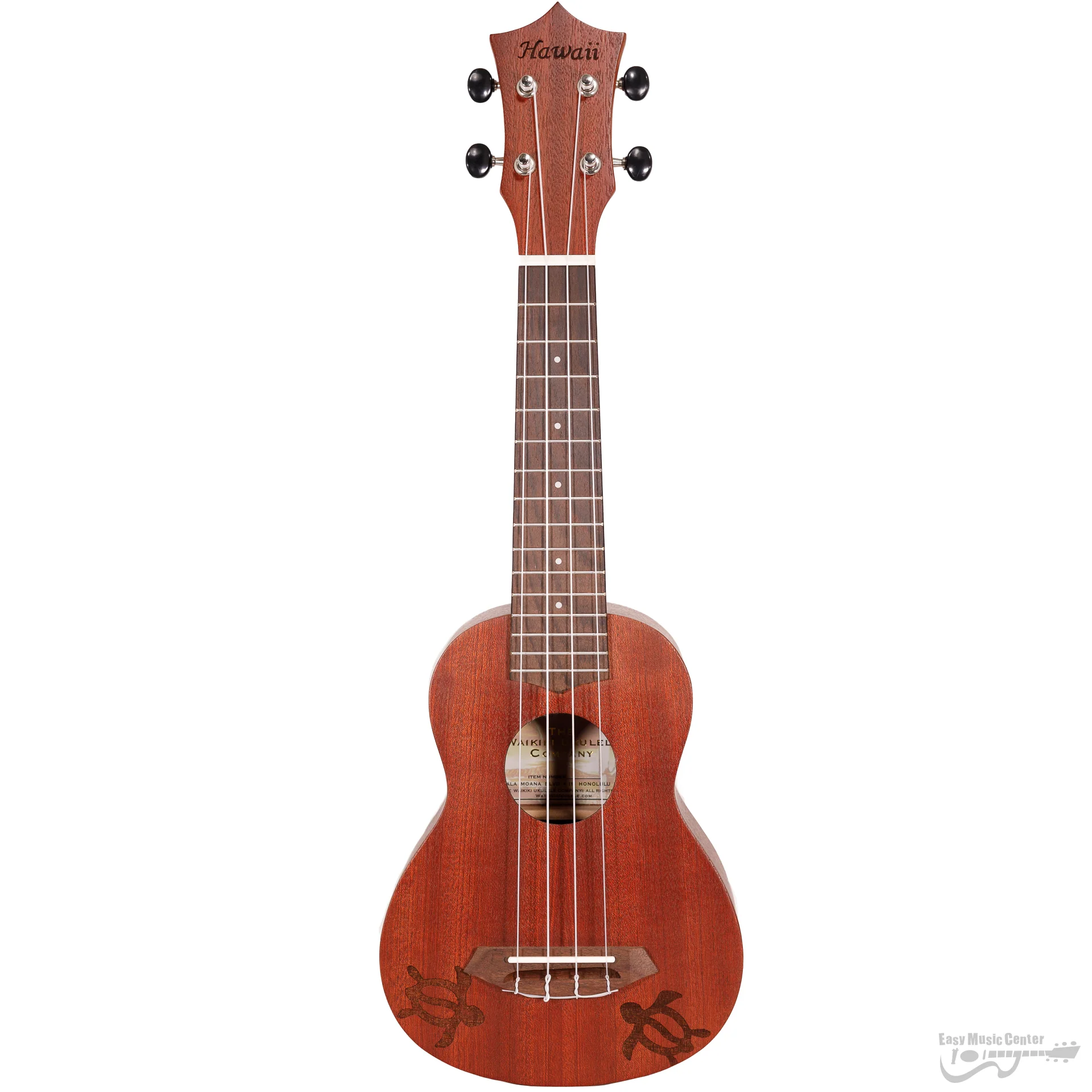 Leolani S08/D12C Hawaii Soprano Ukulele, Turtle w/ Bag