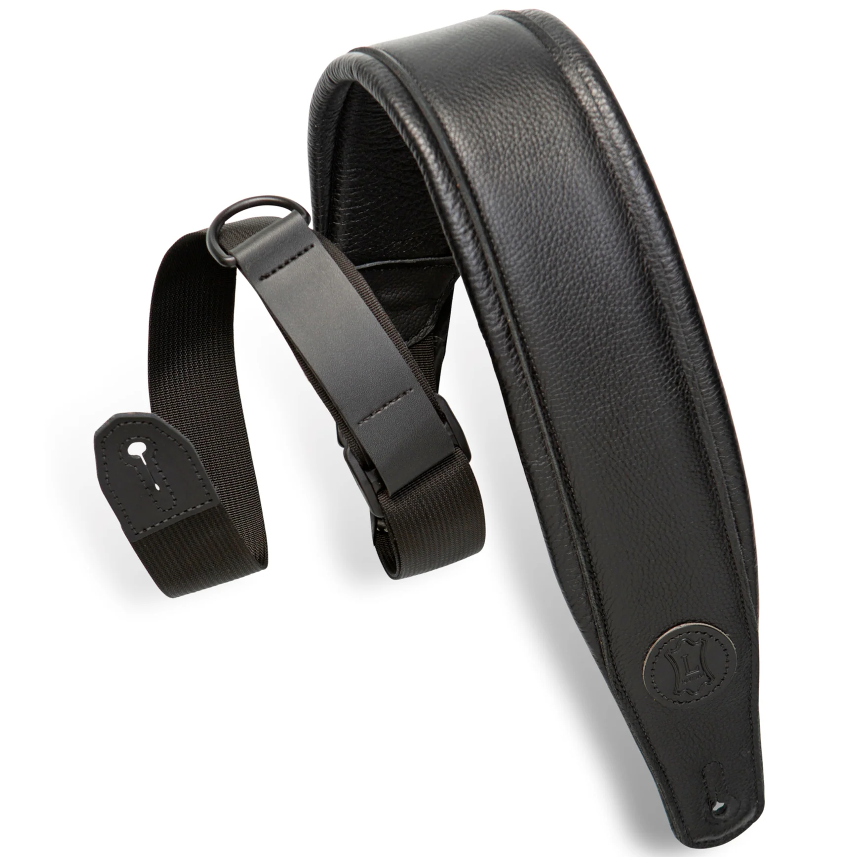 Levy MRHGP-BLK 3.5" Wide Right Height RipChord Guitar Strap
