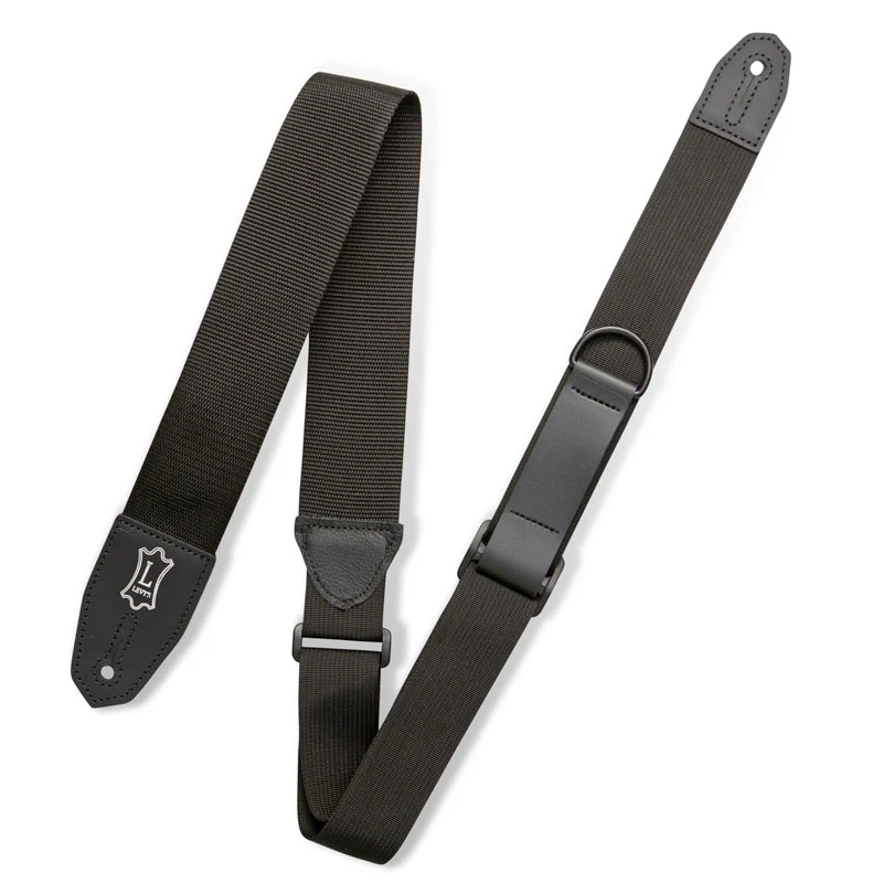 Levy MRHP-BLK 2" Polyester Right Height Guitar Strap, Black