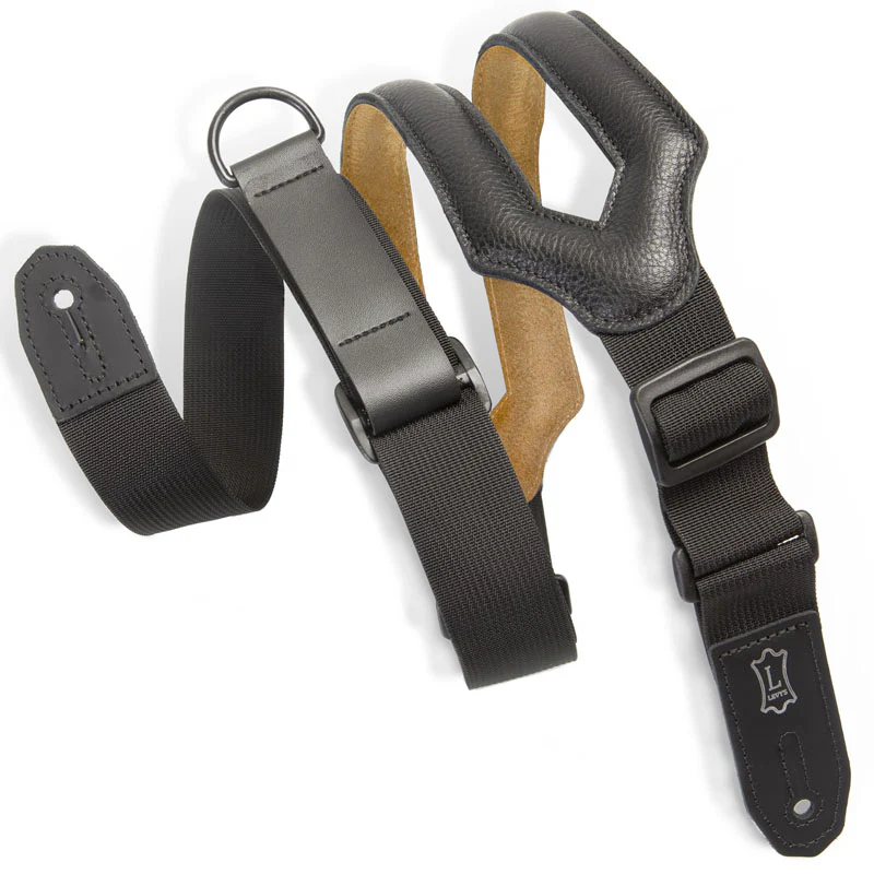 Levy MRHSS-BLK 3" Right Height Guitar Strap, Black
