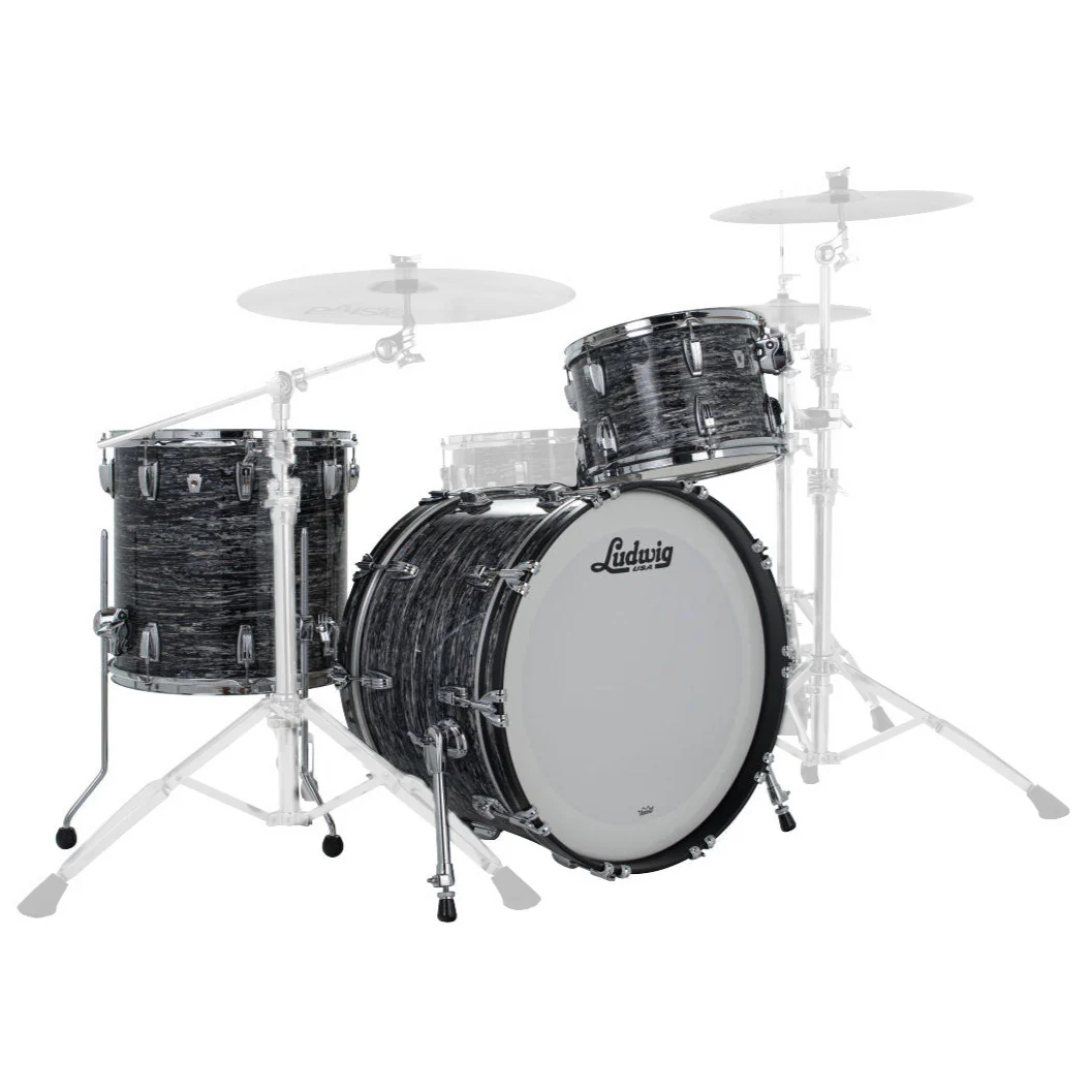 Ludwig L7342AX1QWC Classic Oak Fab (3pc) Shell Pack - 22, 16, 13 - Vintage Black Oyster