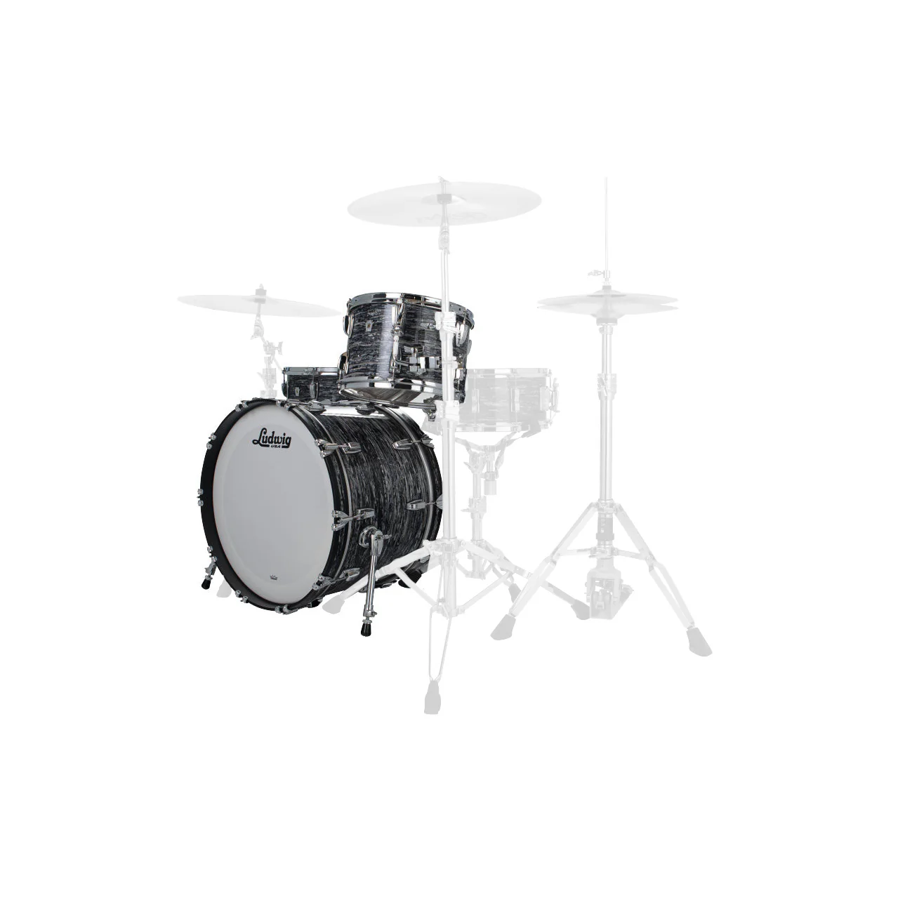 Ludwig L7342AX1QWC Classic Oak Fab (3pc) Shell Pack - 22, 16, 13 - Vintage Black Oyster - Image 2