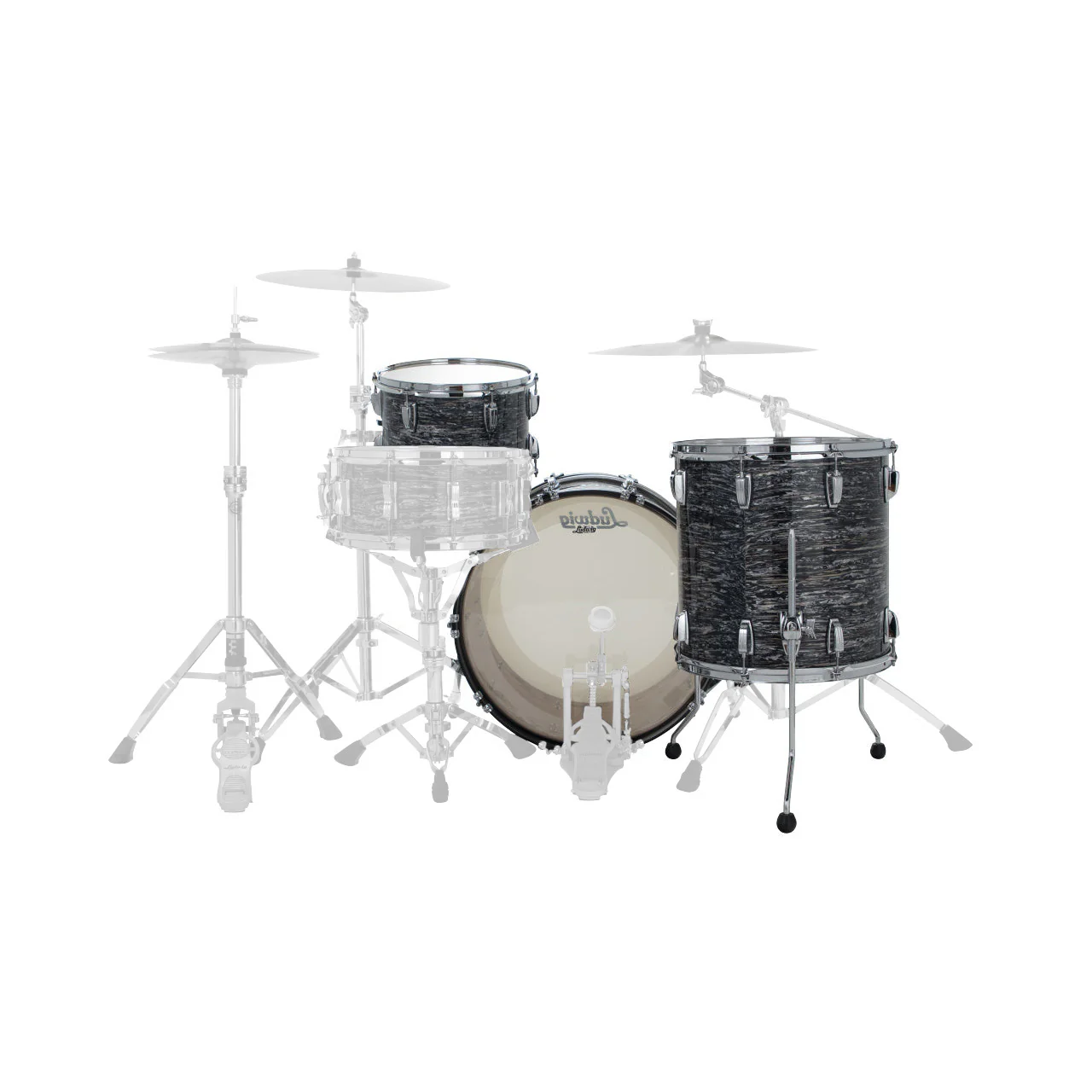 Ludwig L7342AX1QWC Classic Oak Fab (3pc) Shell Pack - 22, 16, 13 - Vintage Black Oyster - Image 3