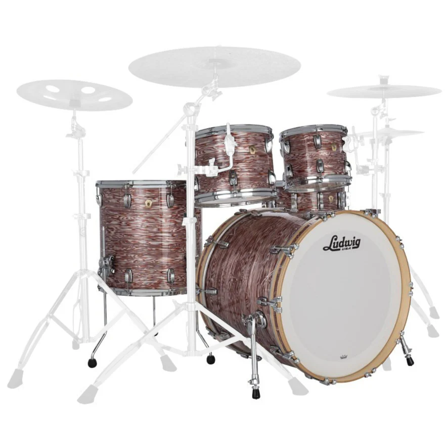 Ludwig L88204AXVP Classic Maple Mod (4pc) Shell Pack - 22, 10, 12, 16  - Vintage Pink Oyster