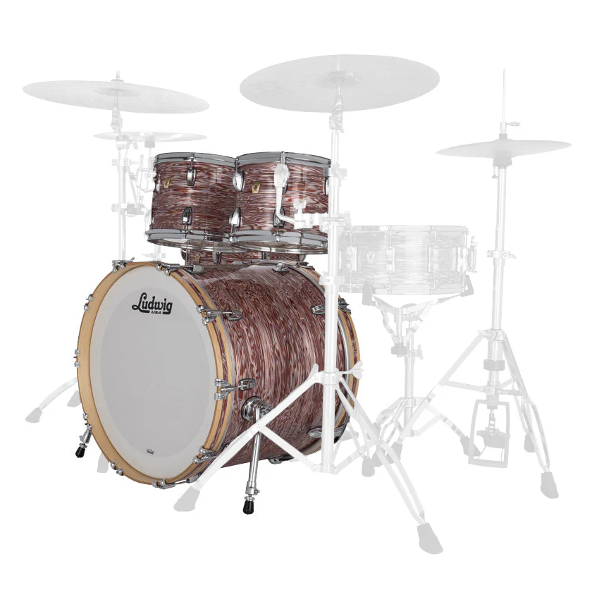 Ludwig L88204AXVP Classic Maple Mod (4pc) Shell Pack - 22, 10, 12, 16  - Vintage Pink Oyster - Image 3