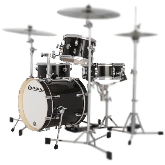 Ludwig LC2791 Breakbeats Shell Pack w/ Bags - 16, 10, 13, 14s - Black Sparkle - Image 2