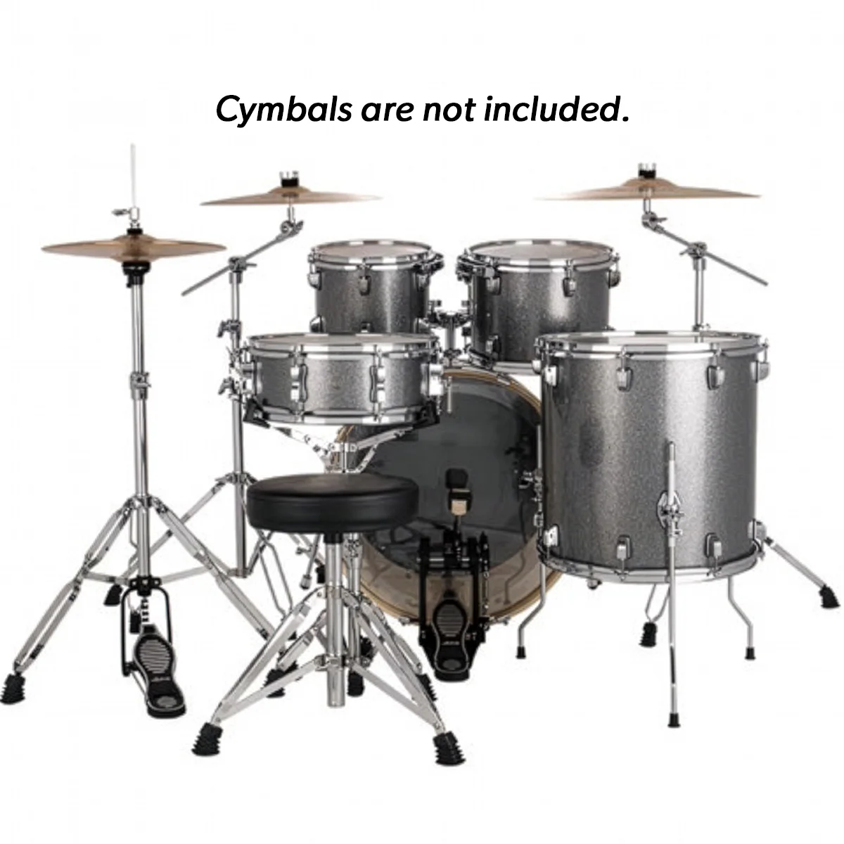 Ludwig LE522028NC Evolution 5pc Full Kit w/ Hardware, NO CYM, - 22, 10, 12, 16, 14s - Platinum - Image 2