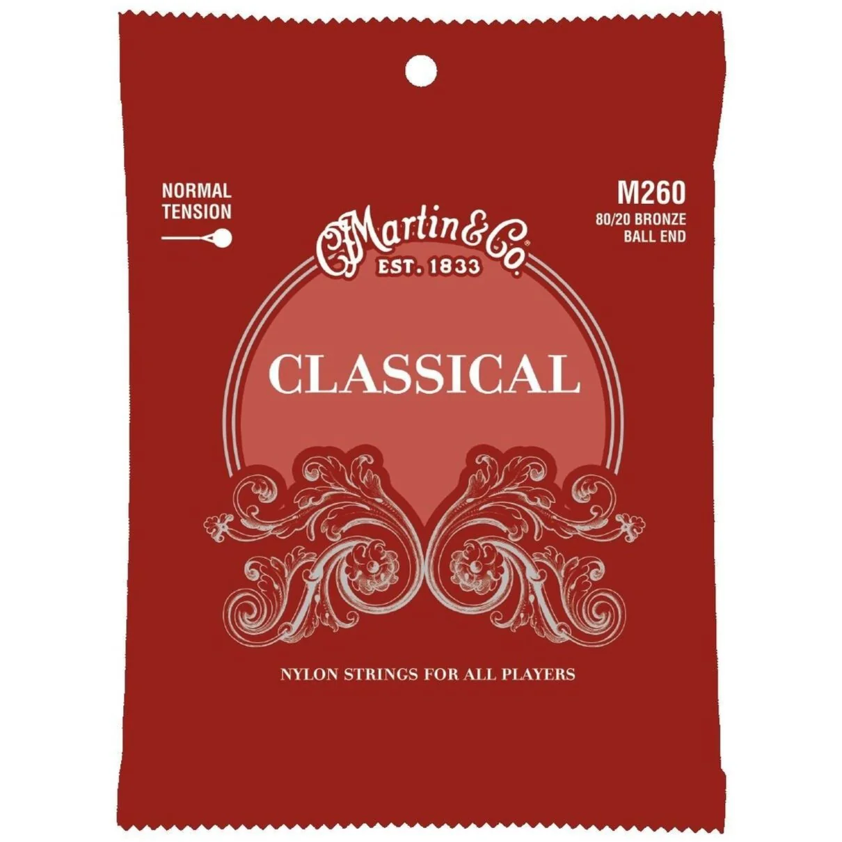 Martin M260 Classical Normal Tension 80/20 Ball End Guitar Strings