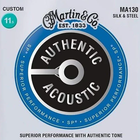 Martin MA130 SP Authentic Silk & Steel Guitar Strings, 11.5-47