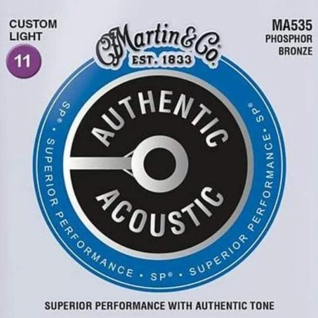 Martin MA535 SP Authentic PB Custom Light Guitar Strings, 11-52