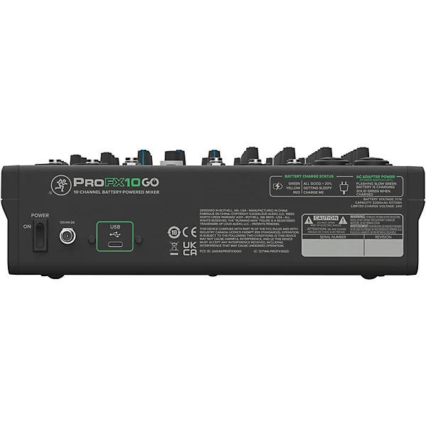 Mackie PROFX10GO 10-Channel Mixer, Battery Powered, w/ Enhanced FX, USB Recording Modes, and Bluetooth - Image 2