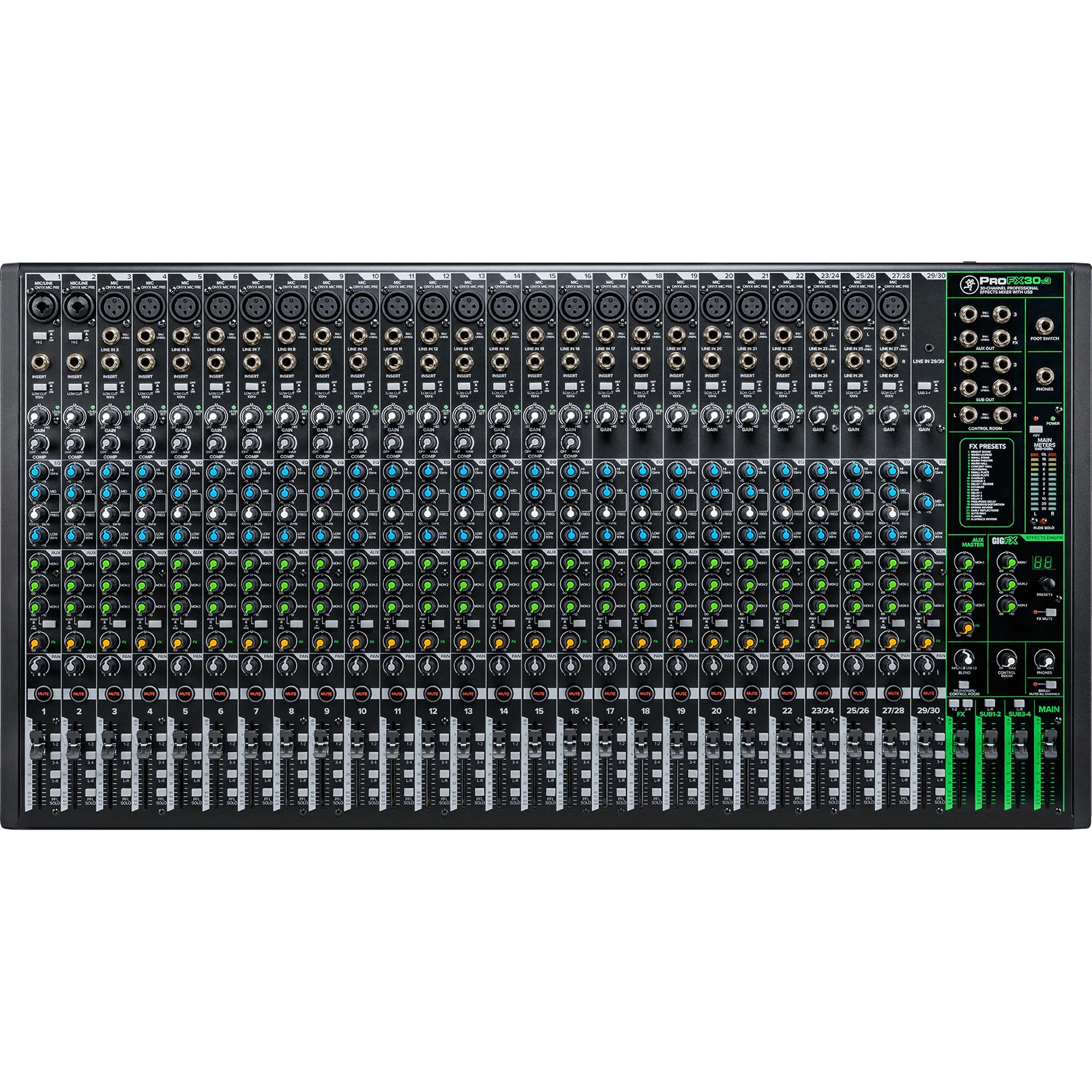 Mackie PROFX30V3 30 Channel 4-bus Professional Effects Mixer with USB