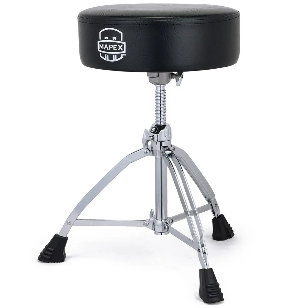 Mapex T850 Leather Round Cushion Throne, Double Braced, Black