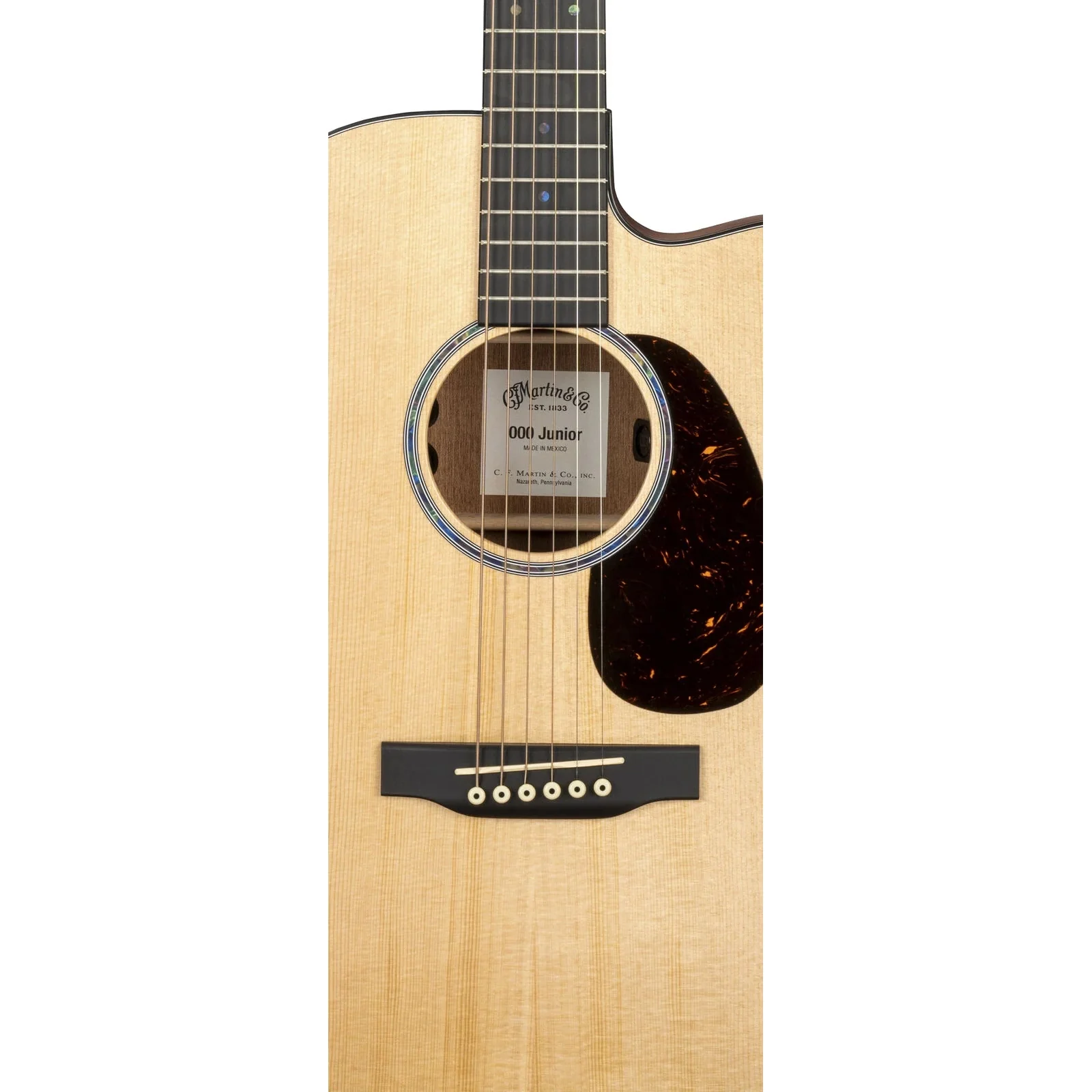 Martin 000CJR-E Junior Series 000 Guitar w/Electronics, Spruce Top, Sapele b/s, Natural - Image 3