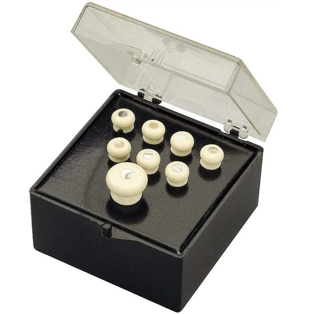 Martin 18APP45 Brdige Pin Set, White, Pearl-Inlay