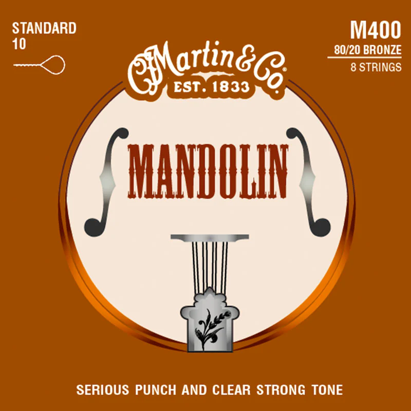 Martin M400 Mandolin Strings, Brass ,Light, 10-34