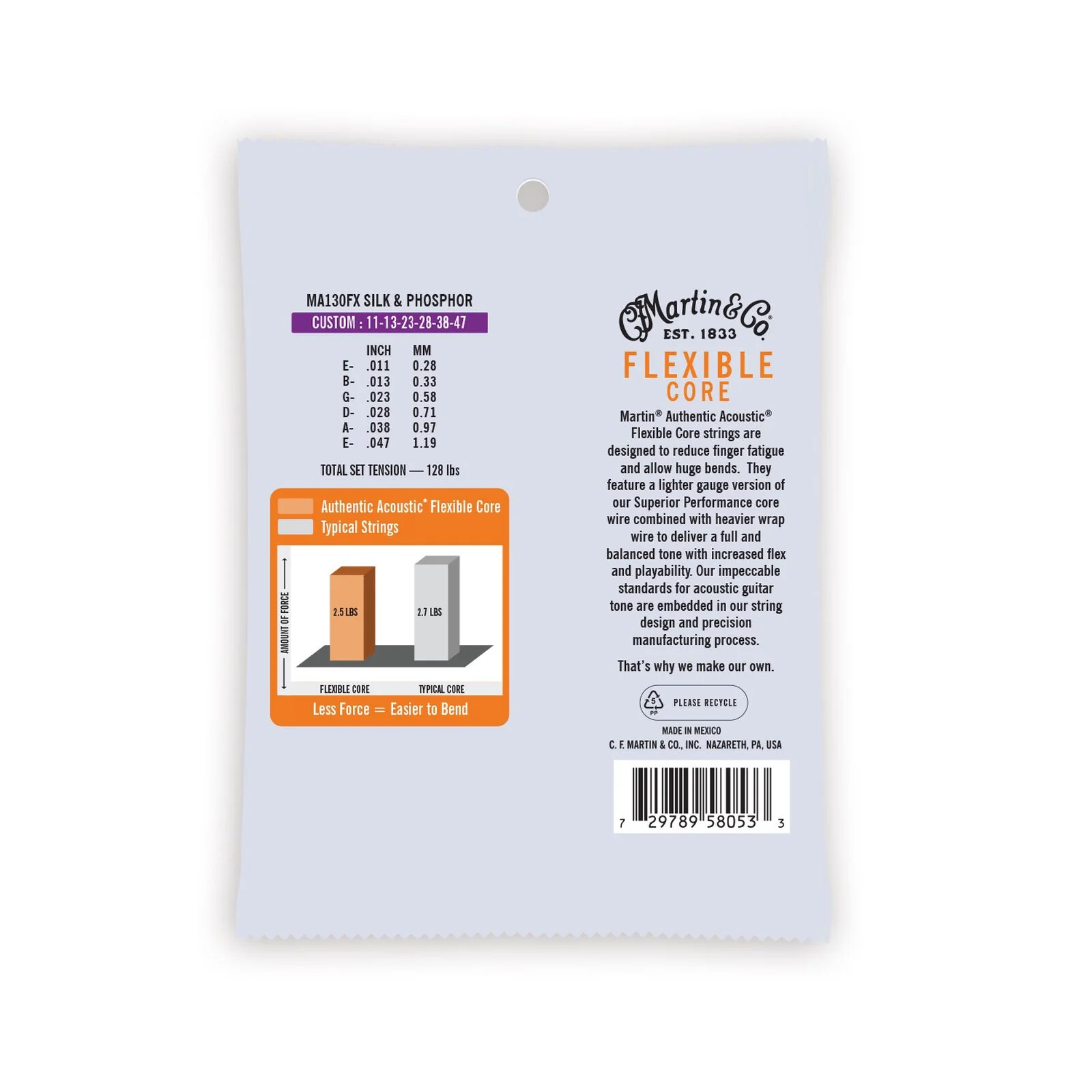 Martin MA130FX Authentic Flexible Core, Silk & Phosphor, 11.5 - 47.0 - Image 2