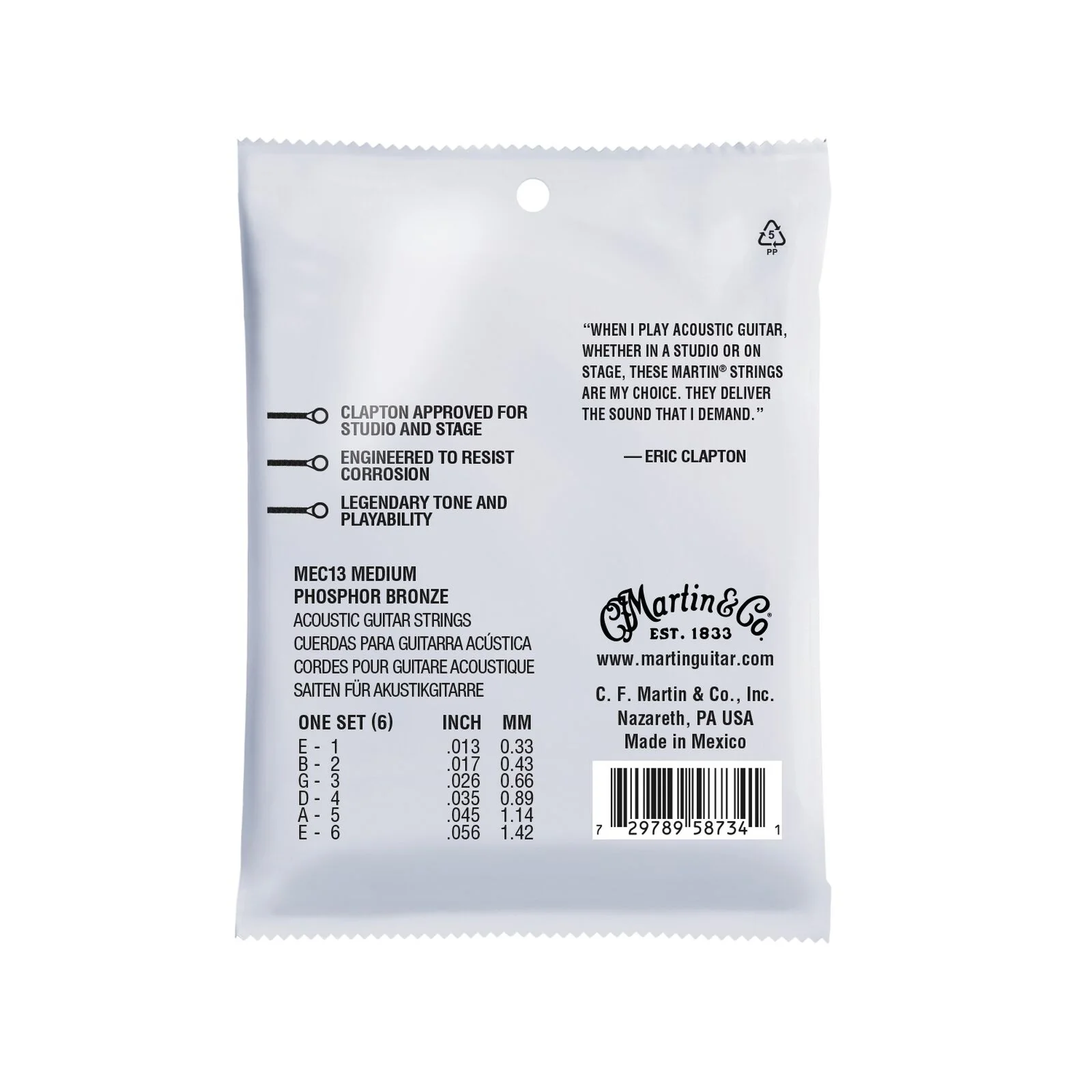 Martin MEC13 Eric Calpton Light Phosphor Bronze 13-56 - Image 2