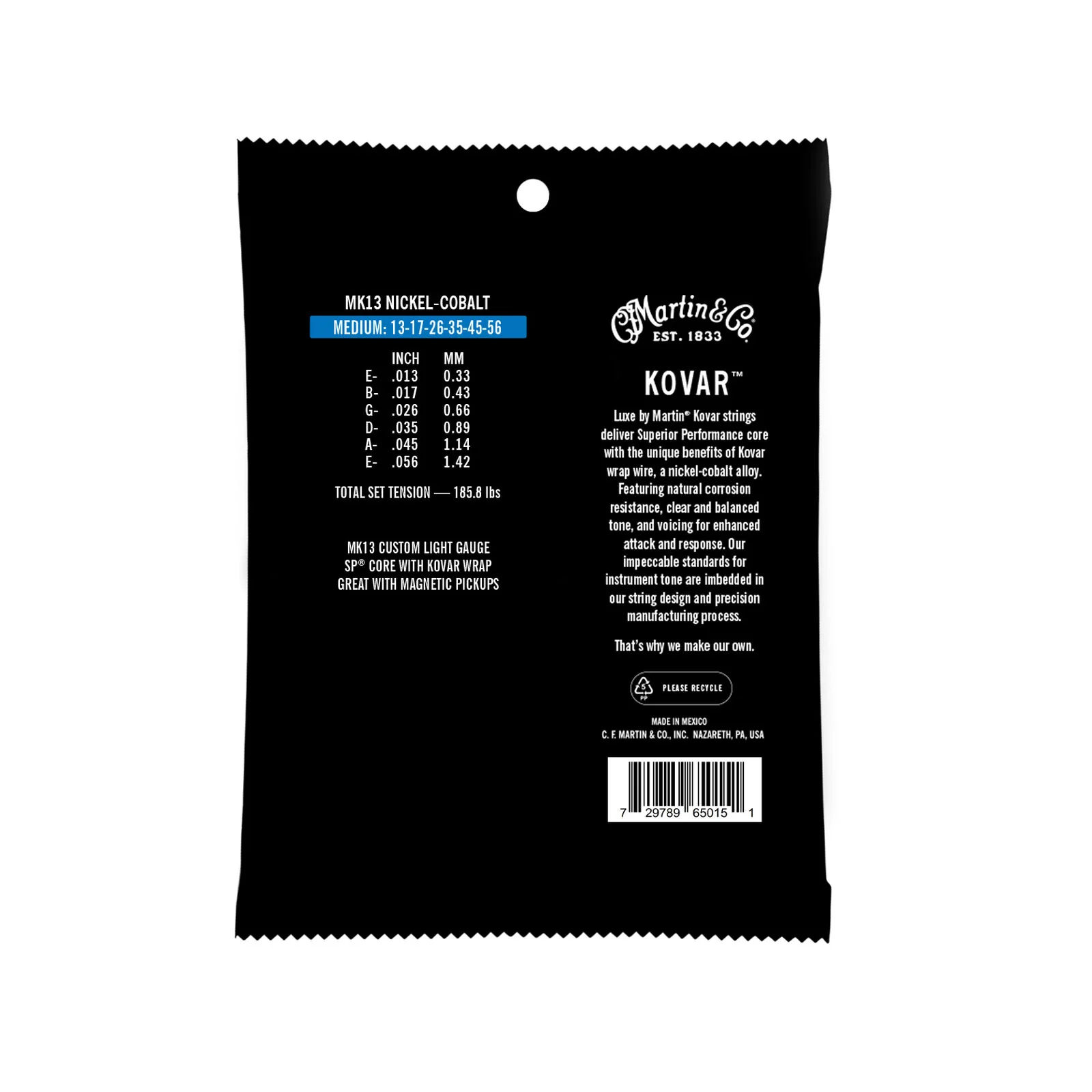 Martin MK13 Luxe Kovar Acoustic Strings, Medium, 13-56 - Image 2
