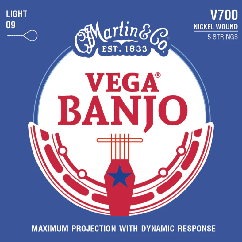 Martin V700 Vega Banjo Strings, 5-String, Light, 9-20