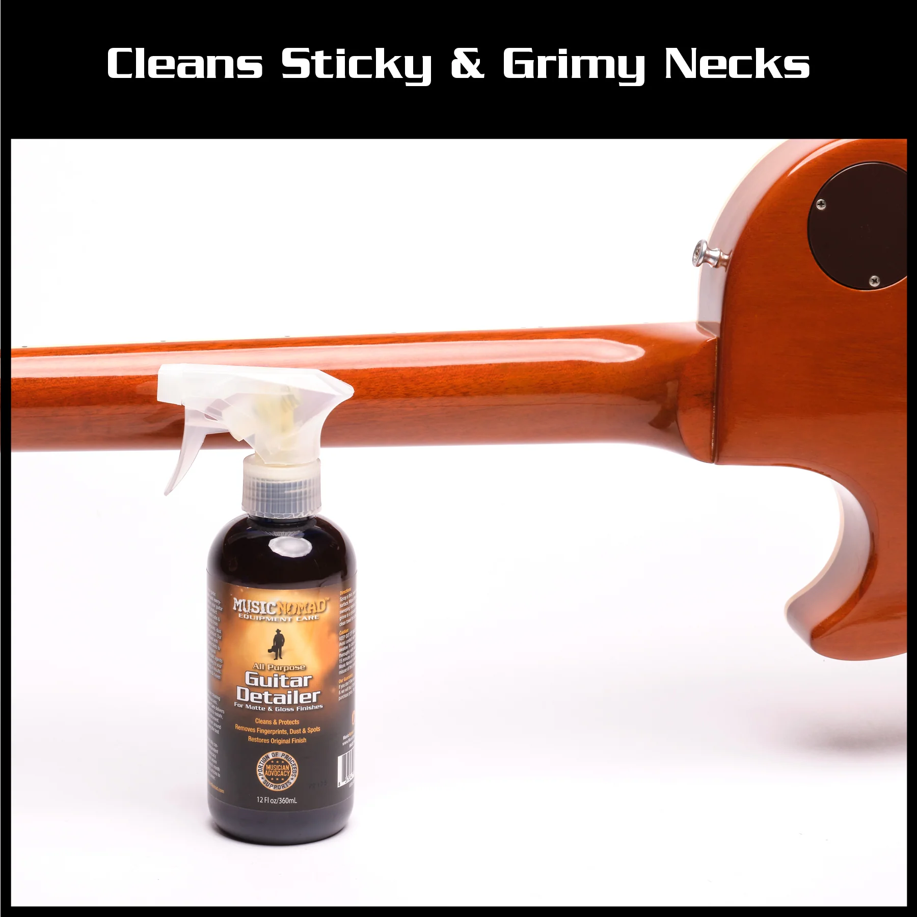 Music Nomad MN152 Guitar Detailer 12oz. Tech Size - Matte & Gloss Cleaner - Image 5
