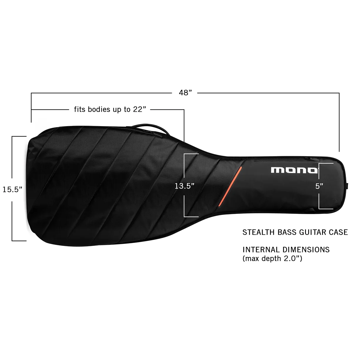 MONO M80-STEB-BLK Stealth Bass Guitar Case, Black - Image 4