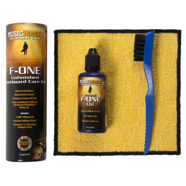 Music Nomad MN125 F-One Unfinished Fretboard Care Kit - Oil, Cloth, Brush