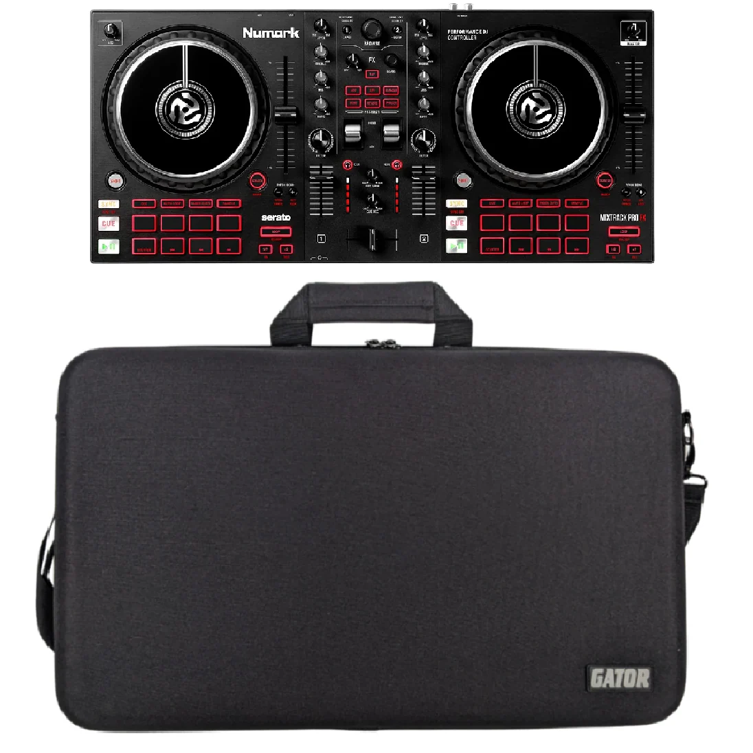 Numark MIXTRACKPROFX DJ Controller & GU-EVA-2314-3 Soft Case Bundle