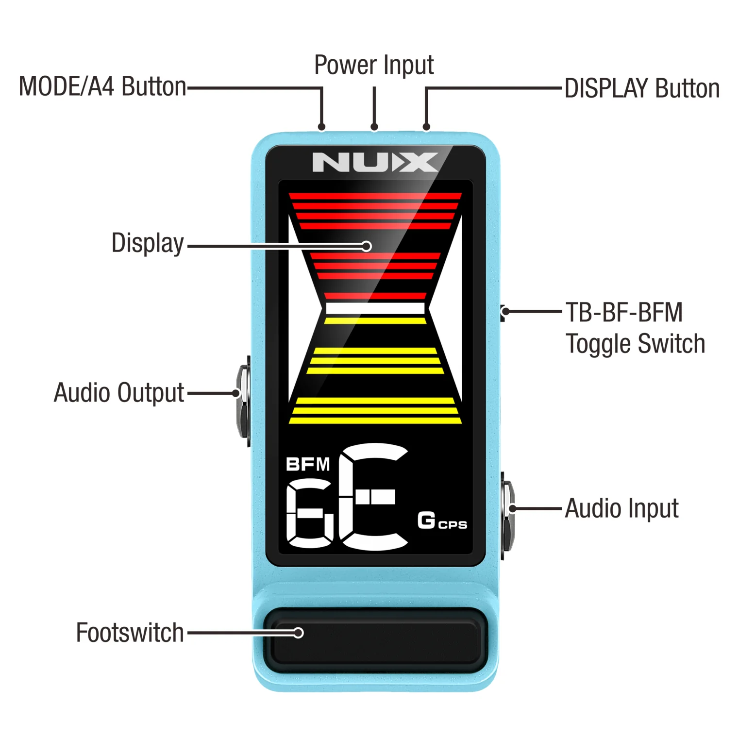 NUX NTU-3MKII-BL Flow Tuner Pedal Blue - Image 5