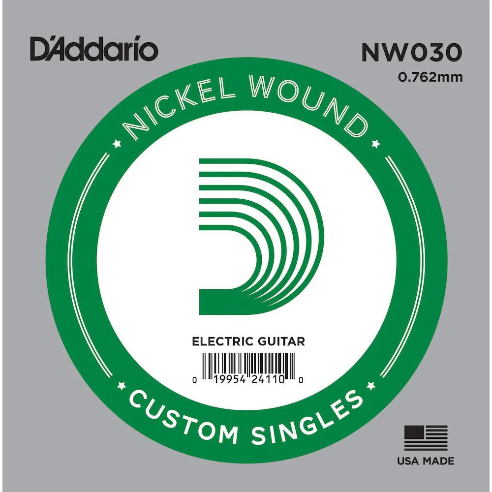 D'Addario NW030 Nickel Wound Electric Guitar Single String, .030