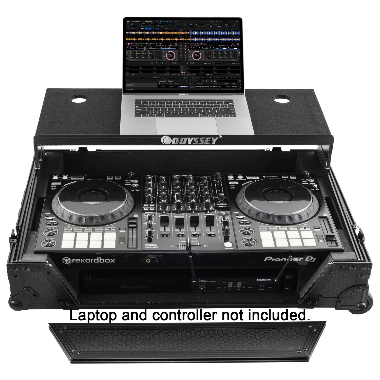 Odyssey 810271 Industrial Board Glide Style 1U Case w/ Wheels - Custom Fit for DDJ-1000/SRT; 33.5" W 22.25" D 12" H - Image 2