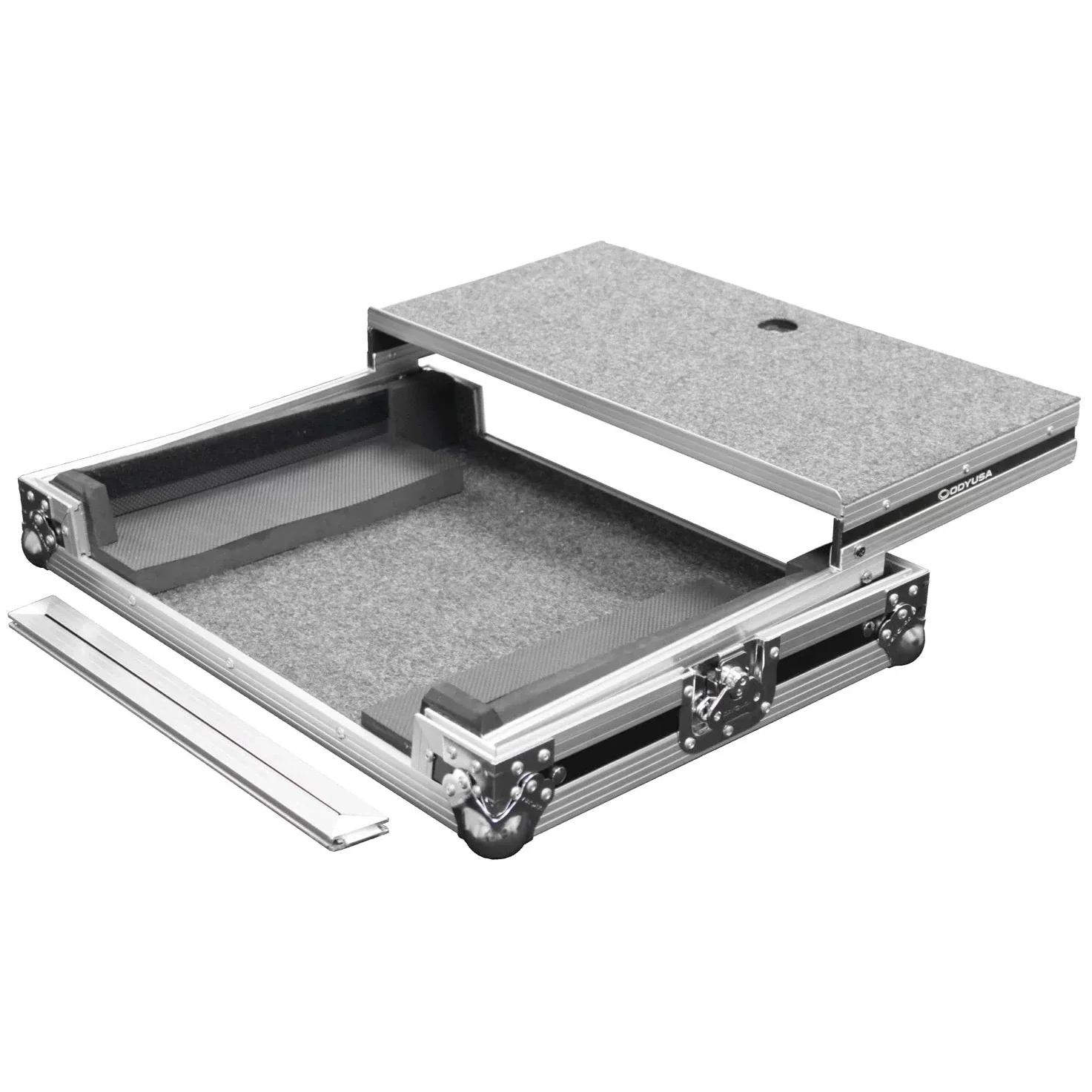 Odyssey FZGSDJC1 Small/Medium DJ Controller Flight Case w/ Glide Platform; 20.25" W 13" D 1.75" H