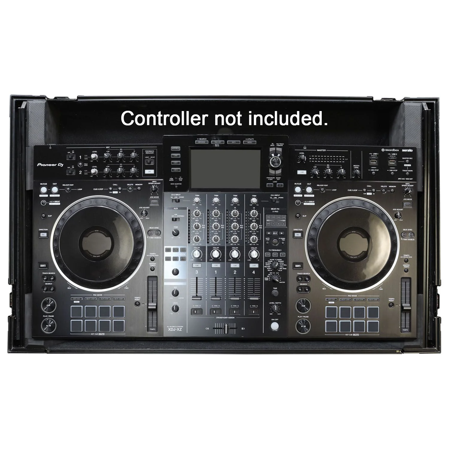 Odyssey FZGSXDJXZW1BL Black Label DJ Controller Case w/ Glide, Wheels, and 1U - Fits XDJ-XZ; 40.25" W 24.25" D 11.25" H - Image 5