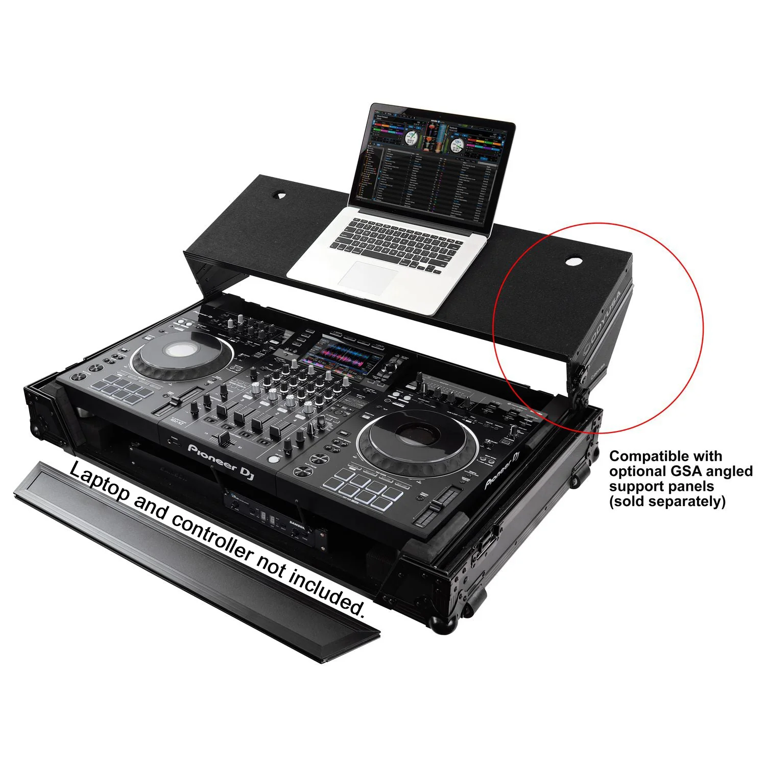 Odyssey FZGSXDJXZW1BL Black Label DJ Controller Case w/ Glide, Wheels, and 1U - Fits XDJ-XZ; 40.25" W 24.25" D 11.25" H - Image 6