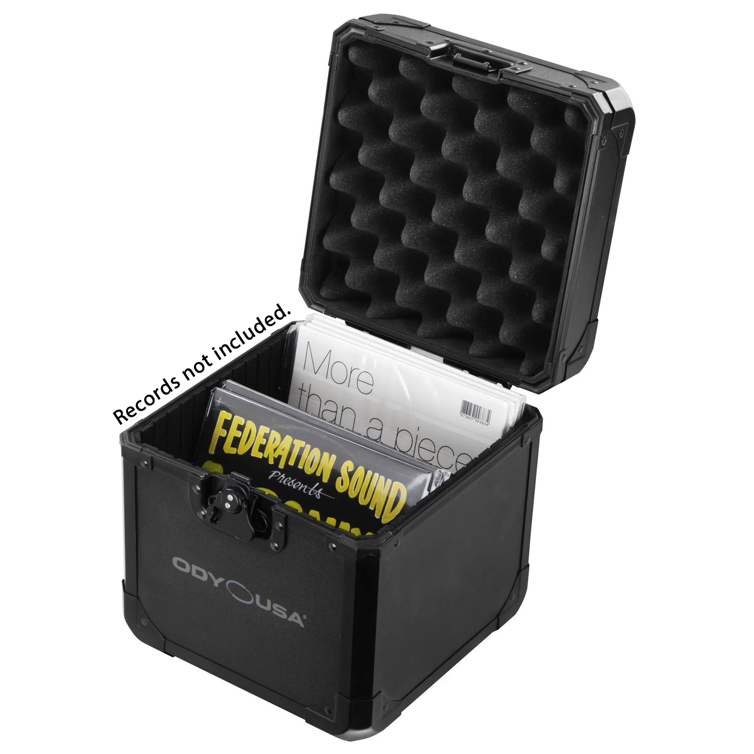 Odyssey K7060BL Black KROM 7" Record/Utility Case - Holds 60 Records; 7.75" W x 7.75" D x 9.25" H - Image 6