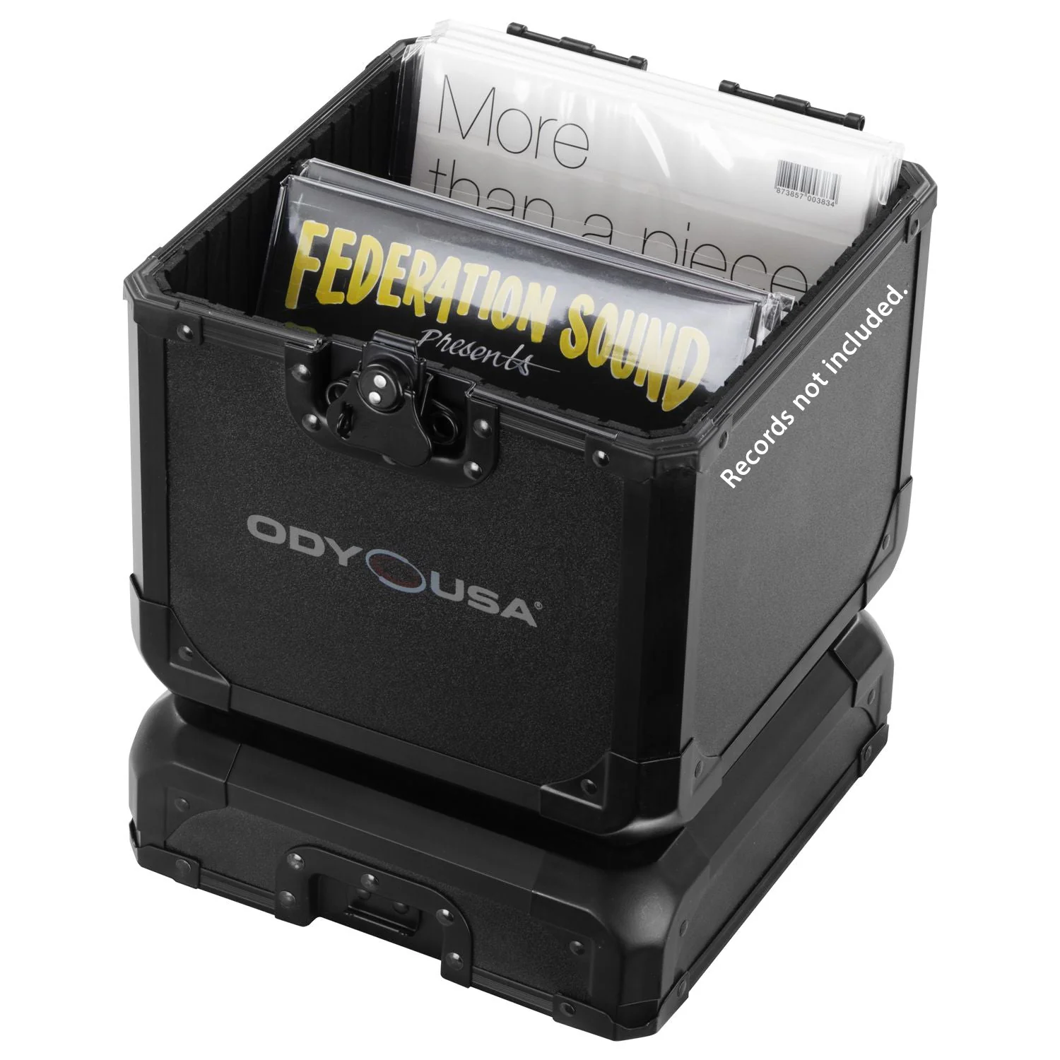 Odyssey K7060BL Black KROM 7" Record/Utility Case - Holds 60 Records; 7.75" W x 7.75" D x 9.25" H - Image 7