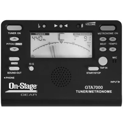 On Stage GTA7000 Chromatic Tuner/Metronome, Tone Generator, Black
