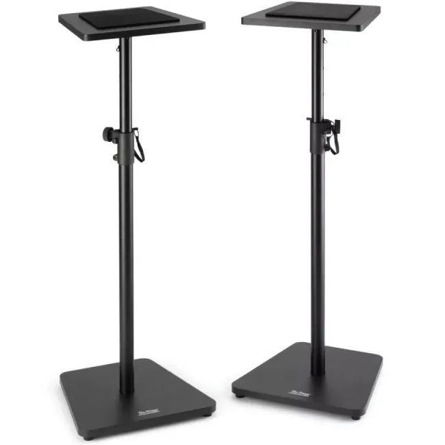 On Stage SMS7500B Studio Monitor Stands, Wood, Black, Pair