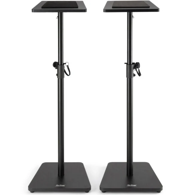 On Stage SMS7500B Studio Monitor Stands, Wood, Black, Pair - Image 4