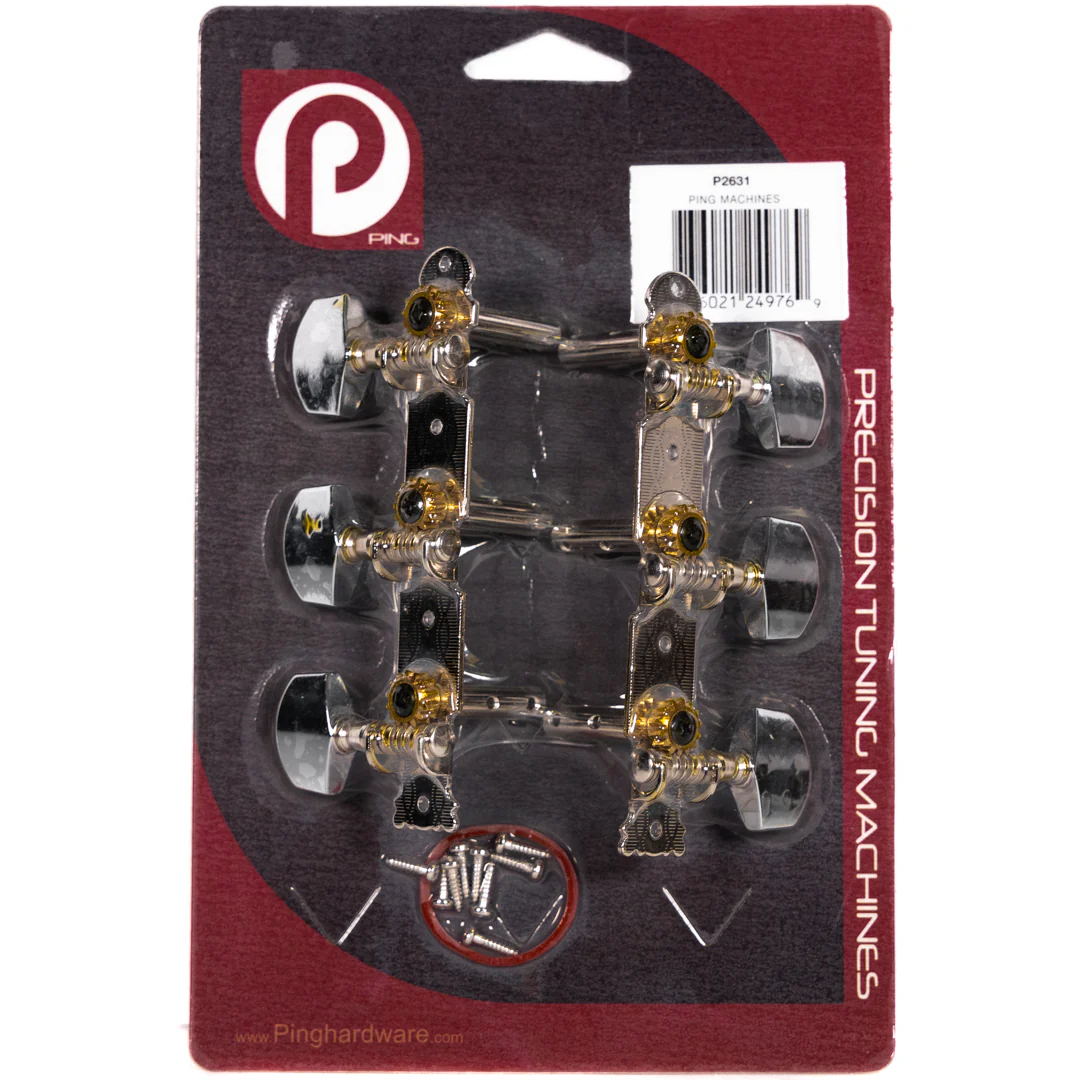 Ping P2631 Standard Steel String Guitar Tuners Plank Style w/ Chrome Heads