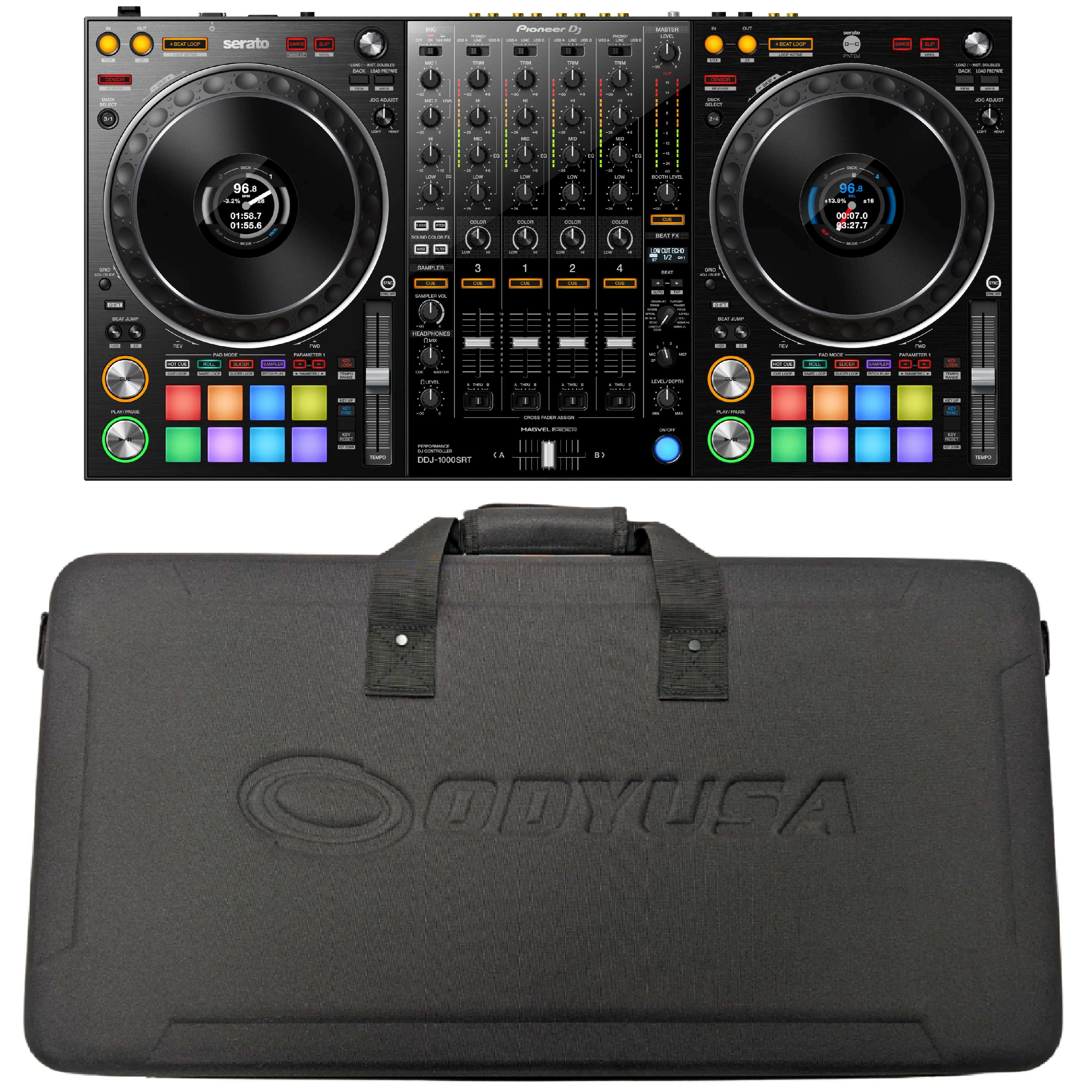 Pioneer DDJ-1000SRT 4-channel DJ controller & B2200027 Soft Case Bundle